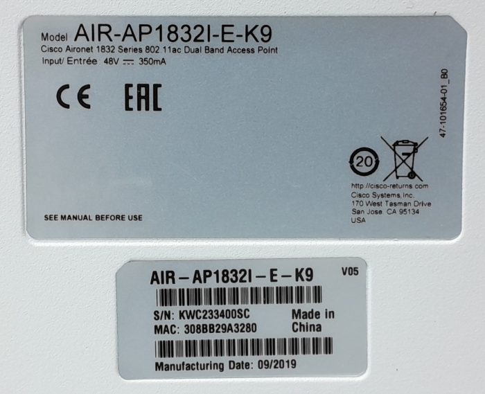 Cisco Dual Band Access Point AIR-AP1832I-E-K9 VO5 - Image 7