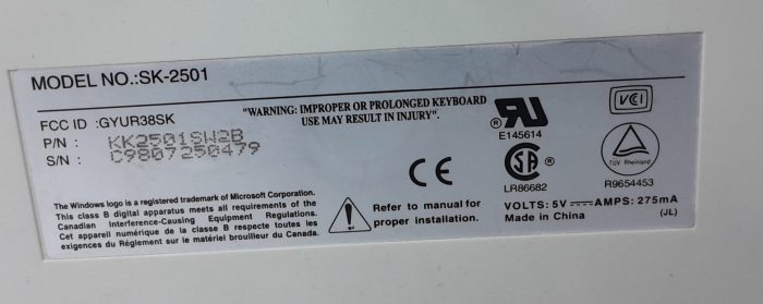 PS/2 Keyboard SK-2501 - Image 3