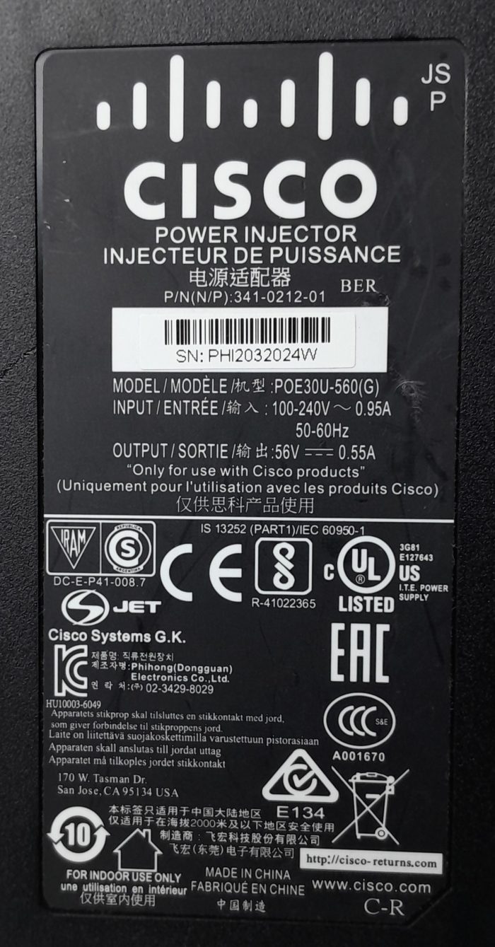 Cisco PoE Injector POE30U-560(G) - Image 7