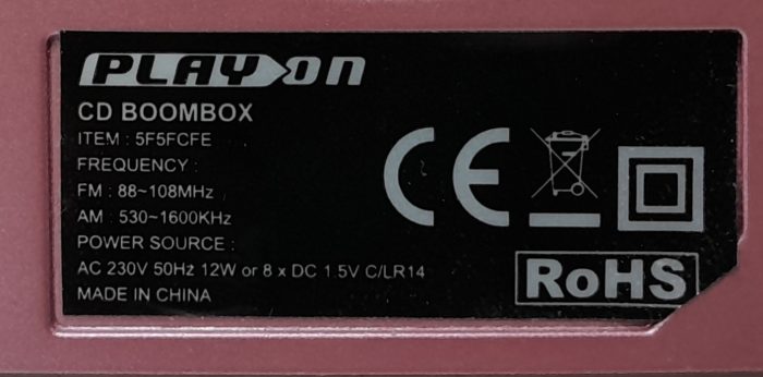 Playon BoomBox Radio CD Player 5F5FCFE - Image 9