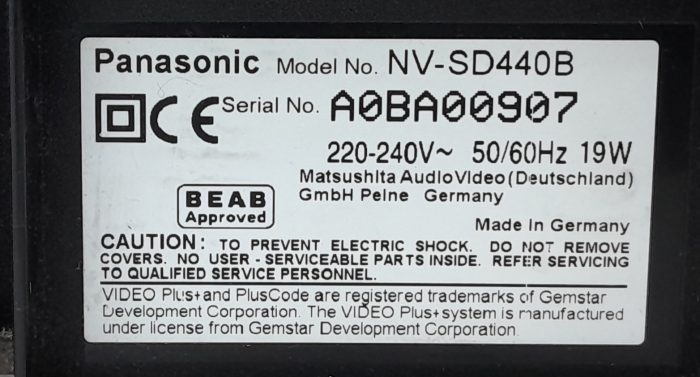 Panasonic Video Cassette Player NV-SD440B - Image 7