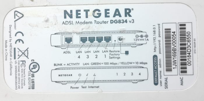 Netgear ADSL Modem Router DG834 v3 - Image 7