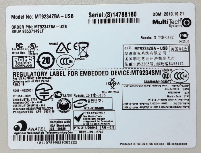MultiTech Systems Modem MT9234ZBA-USB - Image 7