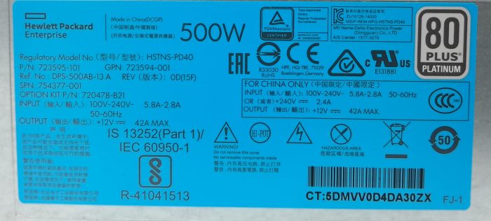 HP 500W Power Supply Unit (PSU) HSTNS-PD40 - Image 6