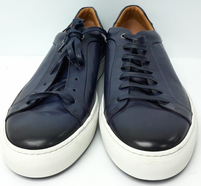 Hugo Boss Blue Leather Lace Up Size 12 Tennis Sneakers Mirage - Image 6