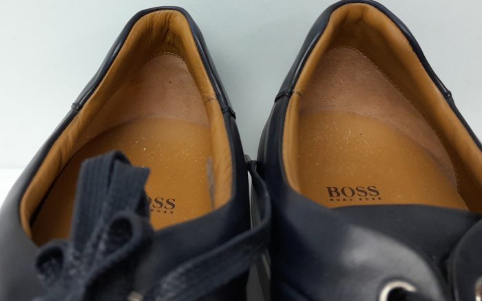Hugo Boss Blue Leather Lace Up Size 12 Tennis Sneakers Mirage - Image 5