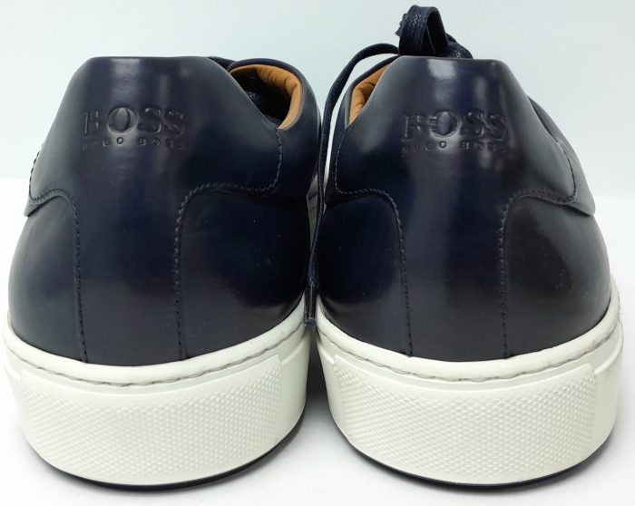 Hugo Boss Blue Leather Lace Up Size 12 Tennis Sneakers Mirage - Image 4
