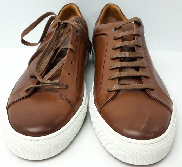 Hugo Boss Brown Leather Lace Up Size 12 Tennis Sneakers Mirage - Image 6