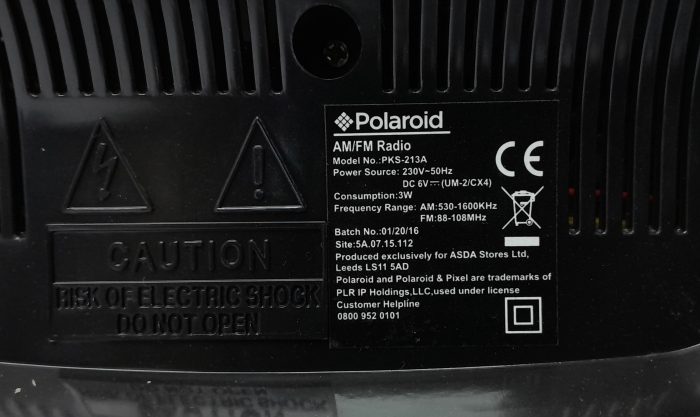 Polaroid AM/FM Portable Radio PKS-213A - Image 7