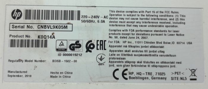 HP LaserJet Enterprise M607 Printer Rear Door Assembly RC4-6987 1-1 - Image 9