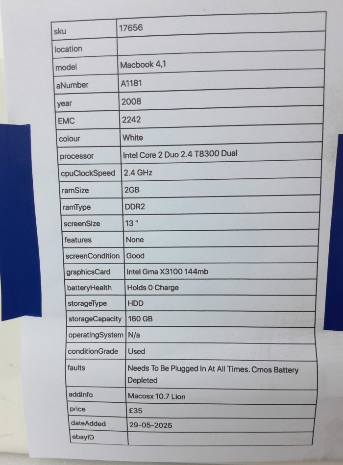 Macbook 4,1
