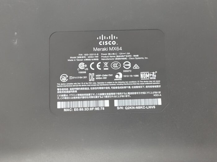 Cisco Meraki Mx64-hw