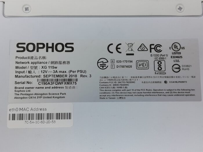 Sophos Xg 115w Rev 3