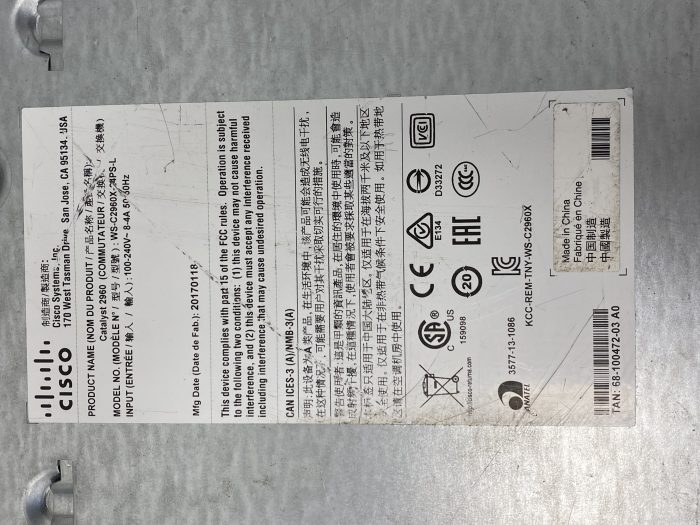 Cisco C2960x-24ps-l