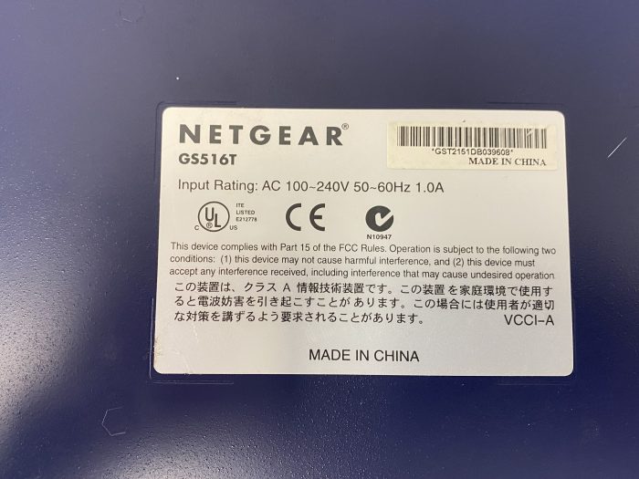 Netgear Gs516t