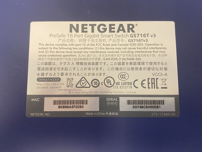 Netgear Gs716t