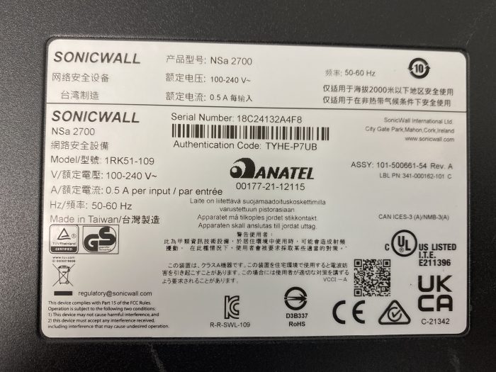 Sonicwall Nsa2700