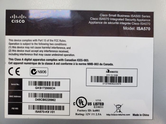 Cisco ISA570 Security Appliance - Image 6