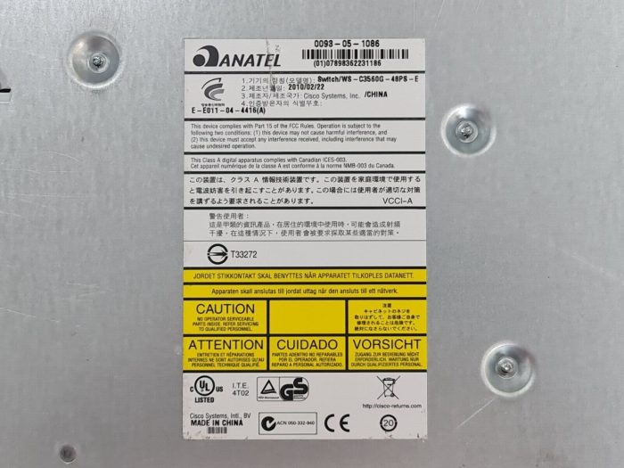 CISCO WS-C3560G-48PS-E 48x10/100/1000 Gigabit POE 4xSFP - Image 9