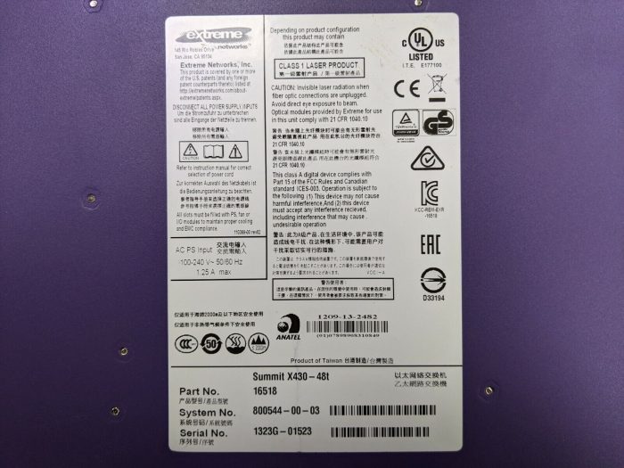 Extreme Networks Summit X350-48t Gigabit Switch - Image 7