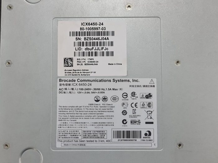 Brocade ICX6450-24 Gigabit Ethernet 4X10 GbE SFP+ Switch - Image 7